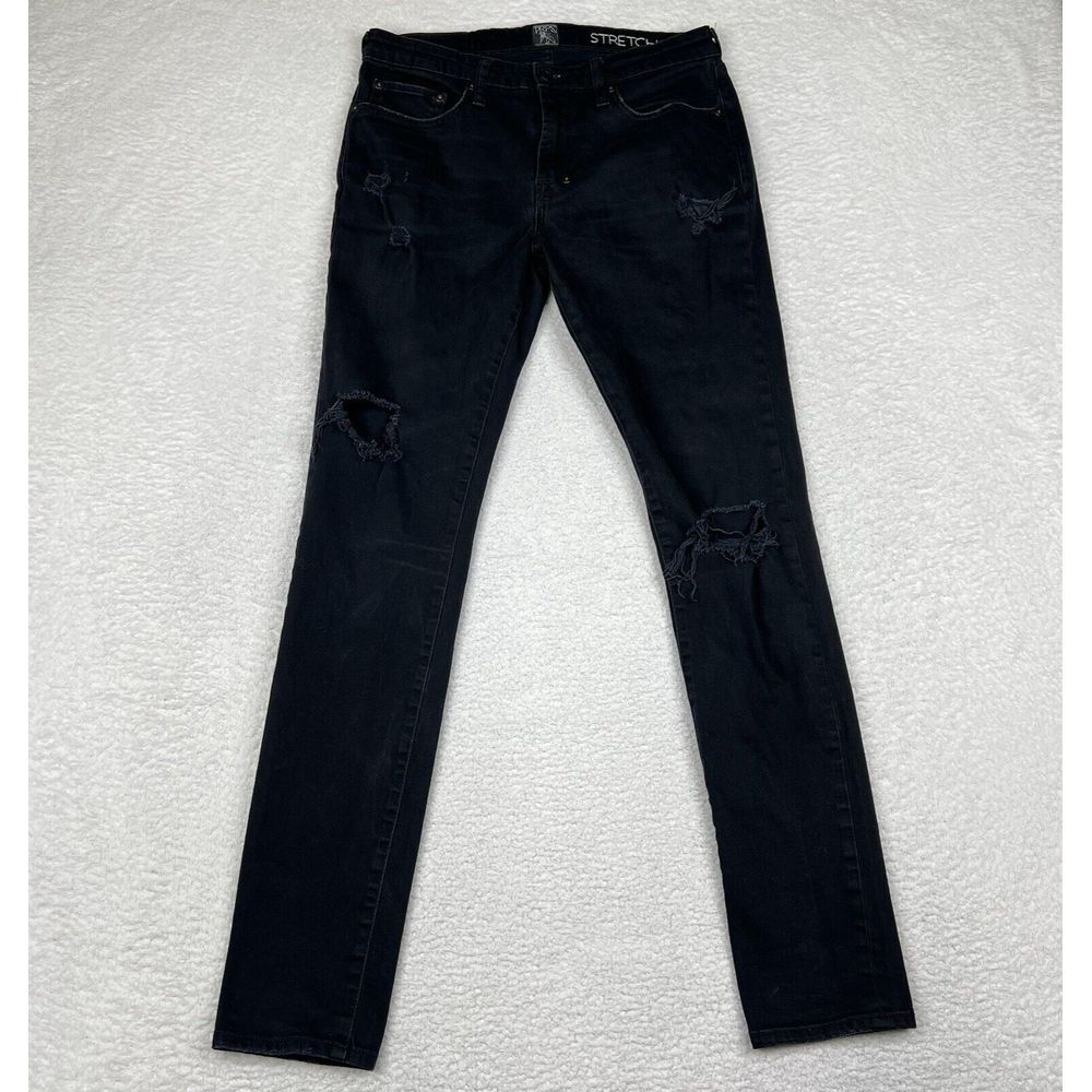 PRPS Jeans Mens 31x32 Black Skinny Tapered Windsor Stretch Denim Distressed